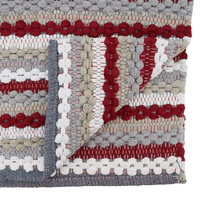 Chemin de table multicolore en coton 100% tissé à la main avec motifs floraux Chindi