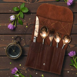 Juego de Cubiertos de Cobre Medieval Forjado a Mano, Nueva Edición, Juego de Cubiertos de Acero Inoxidable y Cobre Antiguo Personalizado de Alta Calidad - Product Image 3