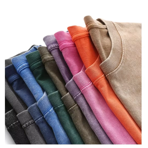 Camiseta de algodón 100% en blanco de gran tamaño personalizada de alta calidad para hombre, camisetas de algodón orgánico Vintage estampadas, camiseta de lavado ácido al por mayor - Product Image 1