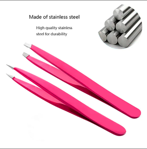 Pinzas de Depilar de Acero Inoxidable de Alta Calidad, Color Rosa, Personalizadas con Marca Privada, Puntas Inclinadas para Eliminar Pelos Encarnados y Desgarros - Product Image 3