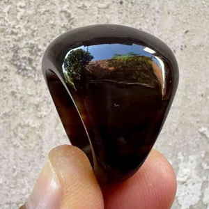 Anillo de Cuerno de Búfalo Pulido, Joyería para Fiestas, Bodas y Aniversarios, Color Natural, Gran Venta - Product Image 1