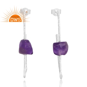QBest diseño 925 plata esterlina amatista Natural piedra preciosa colgante pendiente diseño personalizado joyería para mujer regalo para ella - Product Image 1