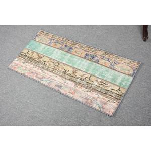 Tapis moderne en laine tissée à plat jaune de 1.4x2,9 pieds Tapis patchwork turcs pour les décorations de salon avec support en latex - Product Image 4