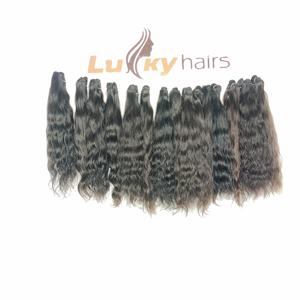 Couleur noire vietnamienne faisceau naturel brut vague profonde cuticule aligné Extensions de cheveux humains Double trame traitée à la Machine - Product Image 5