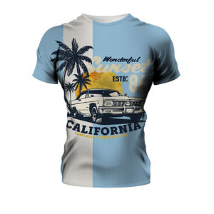 Camiseta de manga corta de algodón liso para hombre, camiseta nueva de poliéster acrítico con cuello redondo - Product Image 2