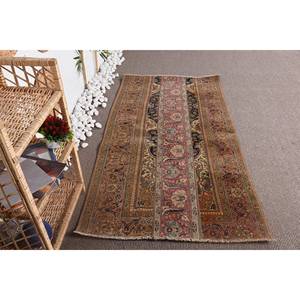 Antiguo marrón rojo 3,2 X 6.2ft Vintage turco alfombra lana Seagrass 10mm área grande Patchwork para pasillo rectángulo látex habitación alfombra - Product Image 4