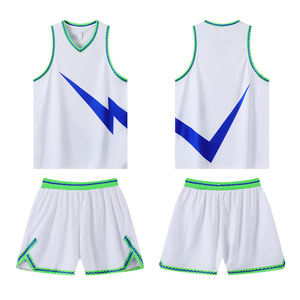 Ensemble de maillot de basket-ball pour hommes, jersey et short légers, respirants et à séchage rapide, vêtements de sport durables pour l'entraînement et la pratique en équipe - Product Image 1