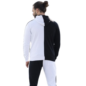 Men's High Stretch Moisture Wicking Track <b>Suit</b> Zip Closure Hooded <b>Muscle</b> Printed Tracksuit Winter's Most Demanded Solid Design - Product Image 2