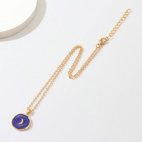 Collier en émail avec pendentif pièce astrologique colorée, vente en gros, faible MOQ 10 pièces