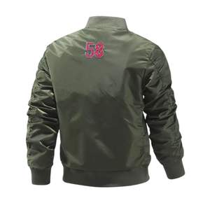 Chaqueta Bomber Impermeable Deportiva Casual de Invierno al por Mayor con Cremallera Recubierta, Chaquetas de Estilo Ejecutivo con Cuello Alto Delgado - Product Image 3