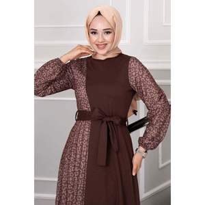 Vestido Hijab Estampado Cebra Marrón - Product Image 2