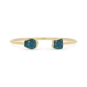 Pulsera de Apatita Paraiba Chapada en Oro de 18K de Primera Calidad con Recubrimiento Electrolítico, Piedra Natural Tallada a Mano, Joyería Hecha a Mano, Cristal Natural, Regalo Curativo - Product Image 1