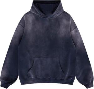 Sudadera con Capucha Personalizada para Hombre, Impresión DTG, Diseño Y2K, Impermeable, con Bordes Deshilachados, Felpa Francesa - Product Image 2