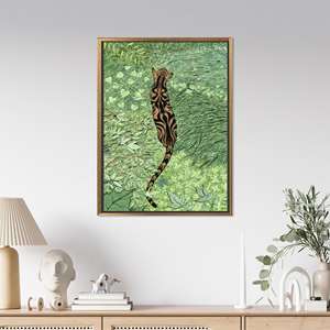 ผ้าใบพิมพ์ลายติดผนังสไตล์โมเดิร์น - ของตกแต่งสไตล์โบโฮสุดหรู กรอบสีทอง - Product Image 1