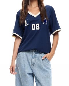 Wholesale Women V-Neck Oversized Football Jersey Breathable <b>Printed</b> Jersey Fashion Oversized Jersey Comfortable and Stylish - Product Image 1