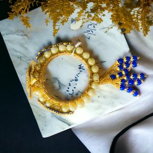 Bracelet de manchette Kundan de conception de paon lourd en gros de meilleure qualité pour les femmes disponibles au meilleur prix - Product Image 3