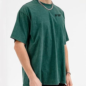 Wholesale High Quality <b>Drop</b> Shoulder Oversized T Shirt <b>Acid</b> Washed Custom Printing Dtg T Shirt for Men T Shirts - Product Image 4