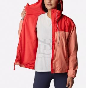 Chaqueta cortavientos de nailon para mujer de High Street, forro de malla de secado rápido, cortavientos con cremallera a prueba de viento, logotipo bordado impreso personalizado - Product Image 4