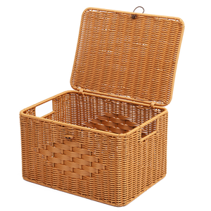 MSH Large Rectangular <b>Plastic</b> Woven Storage <b>Basket</b> Durable and Aesthetically Pleasing Organizer - Product Image 6