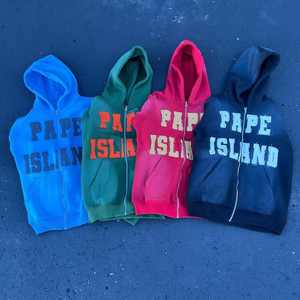 Sweats à capuche imprimés en détresse pour homme personnalisé bouffée imprimé fermeture éclair à capuche Streetwear Big Puff impression bases coton mélangé - Product Image 2