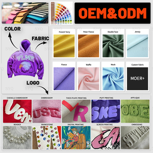 Sudadera con capucha para hombre, jersey de moda vintage lavado ácido desteñido por el sol pintado con cuentas de diamantes de imitación y logotipo personalizado - Product Image 3