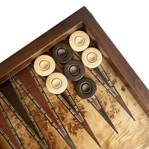 Jeu de backgammon classique fait main en bois massif, grande taille 50 x 25 cm / 19,6 x 9,8 pouces - Product Image 5