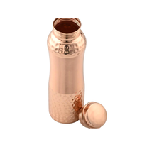 Bouteilles en cuivre martelé, 100 % cuivre, capacité 30 oz, avec couvercle et poignée, design classique, écologiques, résistantes à l'eau bouillante, pour l'extérieur