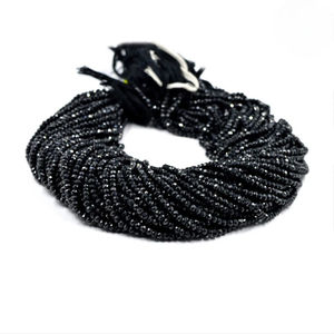 AA Calidad 13 \ "Strand Cuentas de piedra natural 4mm Espinela negra Micro facetado al por mayor - Product Image 2