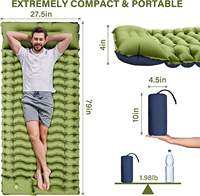 Tapis de couchage ultraléger Coussin de camping portable Coussin d'air gonflable pour randonnée en plein air Pique-nique Tapis de couchage simple double pour camping