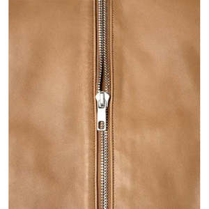 Veste en cuir de vache véritable pour homme - Style Cafe Racer réversible avec fermeture à glissière - Product Image 3