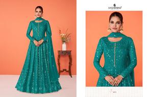 Blue Needle exporte des vêtements ethniques indiens du Pakistan, multicolores, lourds, Faux Georgette Salwar Kameez pour femmes à bas prix - Product Image 3