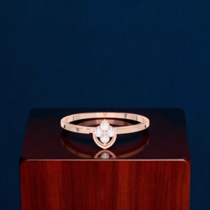 Conjunto de puntas de diseño elegante Floral de moda de diamante de corte redondo cultivado en laboratorio de 0,07 quilates de/en platino Unisex - Product Image 4