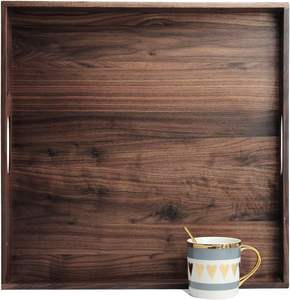 ถาดเสิร์ฟไม้เคลือบเอนาเมลลายดอกไม้/ผลไม้ พร้อมหูจับ ตกแต่งได้ตามต้องการสำหรับรอมฎอน/งานแต่งงาน - Product Image 5