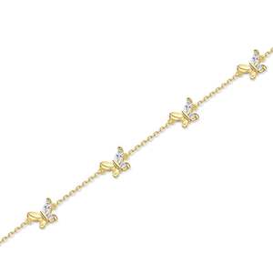 Collier pour femme Jeulia en argent sterling avec papillon doré et zircon - Product Image 2