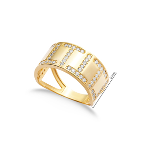 À la mode T Design CZ Stones Band Ring Turc Fabriqué À La Main En Gros 925 Bijoux En Argent Sterling - Product Image 2