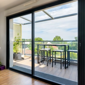 Design moderne Grandes portes coulissantes en verre Applications intérieures et extérieures Salon Jardin Garage Appartement Centre commercial Cave à vin Blanchisserie - Product Image 1