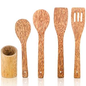 Spatule à la noix de coco ustensiles outils de cuisson et de cuisson en bois naturel spatules en bois de coco faites à la main - Product Image 3