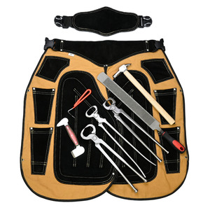 ผ้ากันเปื้อนหนังวัวระบายอากาศได้ดีสำหรับตัดกีบเท้าช่างตีเหล็กพร้อมเข็มขัดรัด - Product Image 4