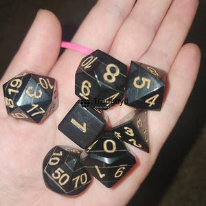 Elegante Juego de Dados Poliédricos de Cuerno, 7 Piezas, Ecológicos, Duraderos, para Juegos de Rol, Juegos de Mesa, Coleccionistas, Tradebyd - Product Image 1