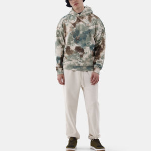 Sweat-shirt à capuche pour homme tendance, personnalisé, 100% coton biologique, tie-dye, respirant, décontracté, style streetwear, avec poche - Product Image 1