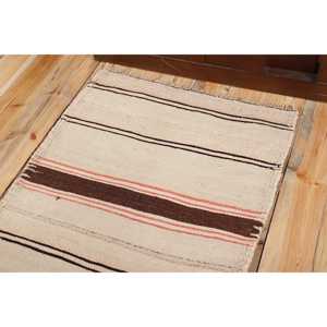 พรมวิ่งสไตล์ตุรกี ขนาด 2.6x9.5 ฟุต พรมวินเทจ พรมคิลิมสีน้ำตาลไล่เฉด - Product Image 4