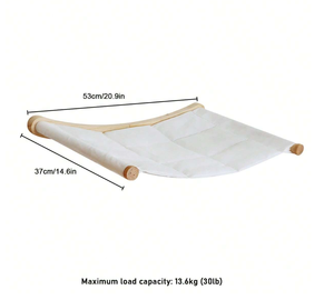 Hamaca para gatos de madera personalizada OEM de fabricante de Vietnam con marco elevado, Salón interior, asiento de tela de lana suave, cama para gatos de interior - Product Image 4