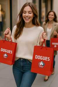Sacs en papier de luxe imprimés sur mesure avec poignées en corde, sacs de shopping Eurotote laminés mats - Product Image 5