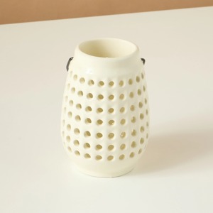 White Ceramic <b>Lantern</b> For Home Decor And Festive Display Use Perfect For Indoor Outdoor Lighting And Gifting Purpose From India - Product Image 5
