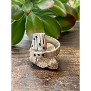 Anillo Ajustable Raymond Begay con Incrustaciones de Ópalo y Oro Rosa/Plata, Talla 10, Regalo para Él, Piedras Preciosas Naturales, Chapado en Dos Tonos - Product Image 4