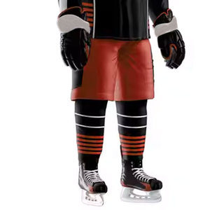 Vente en gros d'uniformes de hockey sur glace cool rouge noir, comprenant des chaussettes en jersey et une coquille de pantalon, uniforme de hockey sur glace à sublimation personnalisée - Product Image 4