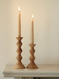 Portavelas de madera con patrones artísticos para decoración creativa moderna del hogar acentos decorativos estéticos e iluminación - Product Image 3