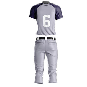 Conjunto de ropa de béisbol y softbol de poliéster transpirable al por mayor de tendencia superior Conjunto de manga corta de tela de rendimiento de secado rápido para jóvenes - Product Image 2