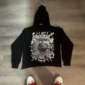 Sudadera con capucha Vintage para hombre con estampado Digital de calidad superior French Terry 100% algodón Sin borde crudo Hem Sudadera con capucha Unisex - Product Image 5