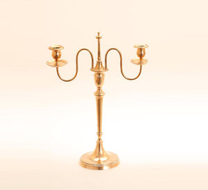 Vente chaude candélabre pièce maîtresse or poli métal laiton décoration de la maison bougeoir et support. - Product Image 1